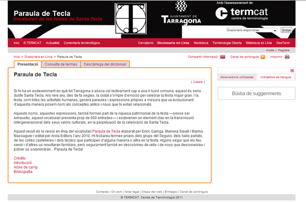 Paraula de Tecla web