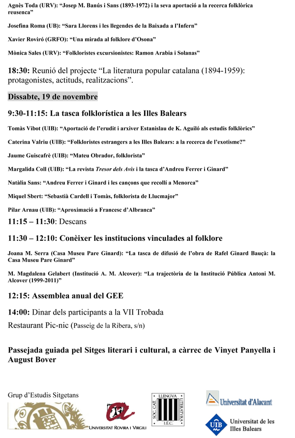 Programa VII Trobada GEE