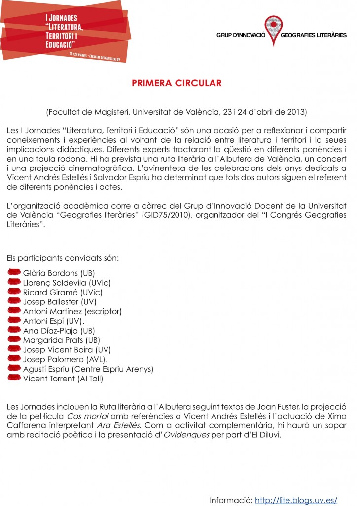 Primera Circular Jornades LITE2013-1